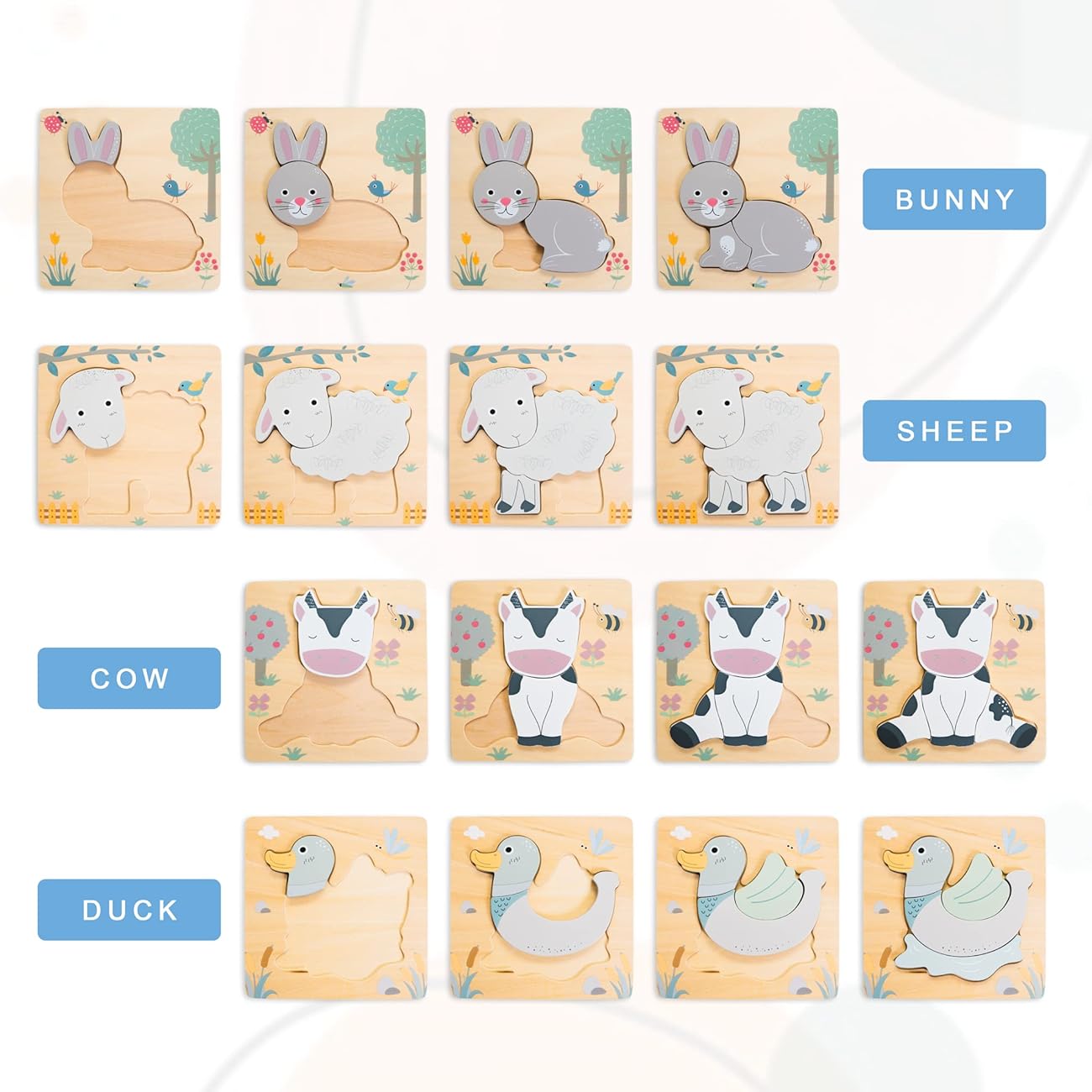 Learning Animals 4 Piece Puzzle