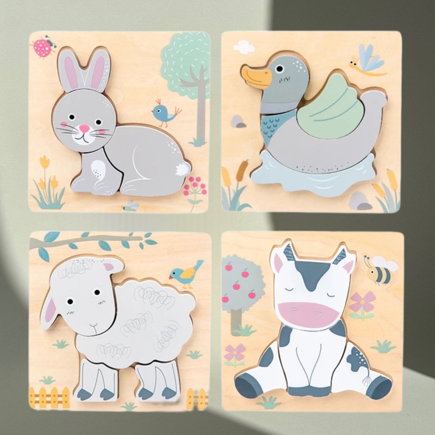 Learning Animals 4 Piece Puzzle